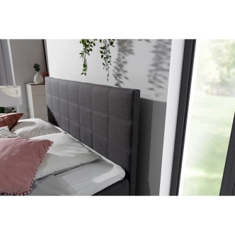 Boxspring HIRSUTA 01 140x200, tmavě šedá látka