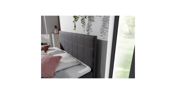 Boxspring HIRSUTA 01 140x200, tmavě šedá látka
