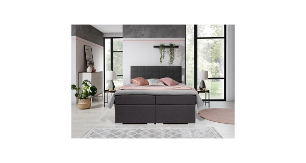 Boxspring HIRSUTA 01 160x200, tmavě šedá látka
