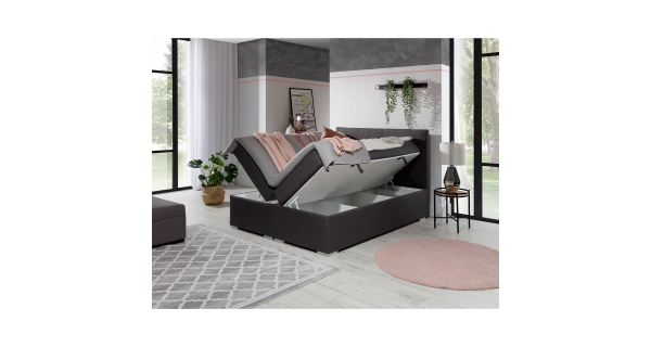 Boxspring HIRSUTA 01 160x200, tmavě šedá látka