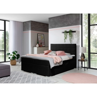 Boxspring HIRSUTA 02 160x200, černá látka
