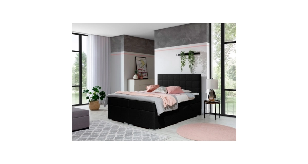 Boxspring HIRSUTA 02 160x200, černá látka