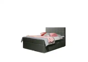 Boxspring HIRSUTA 03 180x200, světle šedá látka