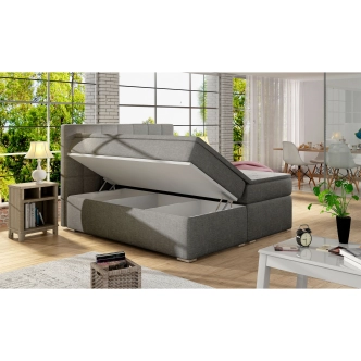 Boxspring HIRSUTA 03 180x200, světle šedá látka