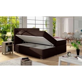 Boxspring HIRSUTA 04 140x200, hnědá látka