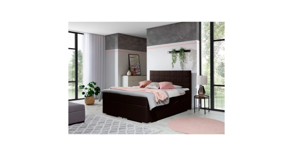 Boxspring HIRSUTA 04 160x200, hnědá látka