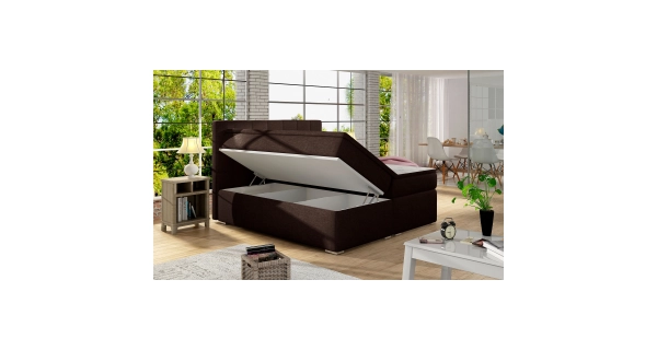 Boxspring HIRSUTA 04 160x200, hnědá látka