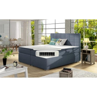 Boxspring HIRSUTA 06 160x200, bílá ekokůže