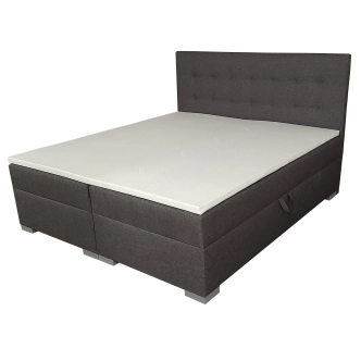 Boxspring HLUCHANKA 180x200 cm čelo s potaženými knoflíky, tmavě šedá