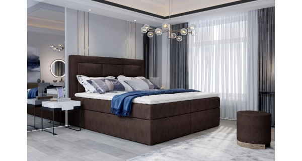 Boxspring KORBELA 03 140x200, hnědá látka