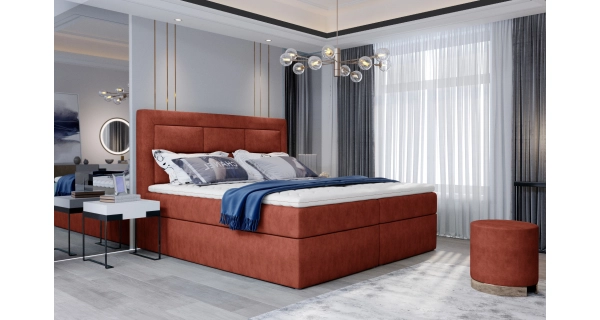 Boxspring KORBELA 04 140x200, červená látka