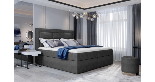 Boxspring KORBELA 05 140x200, šedá látka
