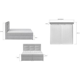 Boxspring KORBELA 06 160x200, tmavě šedá látka