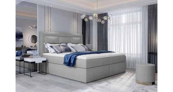 Boxspring KORBELA 07 160x200, světle šedá látka