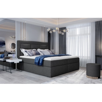 Boxspring KORBELA 08 140x200, tmavě šedá látka