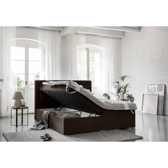 Boxspring KORBELA 11 160x200, tmavě hnědá látka
