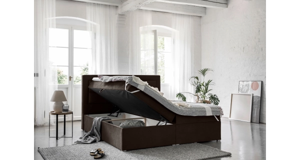 Boxspring KORBELA 11 180x200, tmavě hnědá látka
