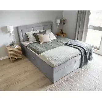 Boxspring KORBELA 13 160x200, světle šedá látka