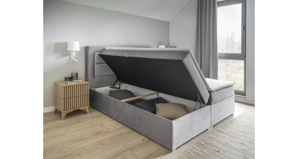 Boxspring KORBELA 13 160x200, světle šedá látka