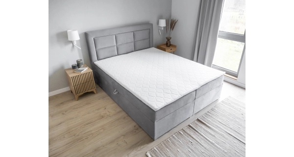 Boxspring KORBELA 13 180x200, světle šedá látka