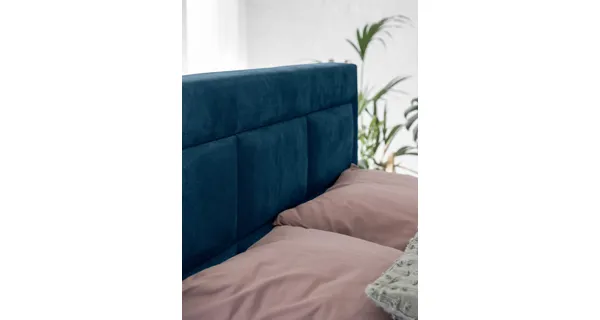 Boxspring KORBELA 14 160x200, modrá látka