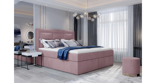 Boxspring KORBELA 16 180x200, růžová látka