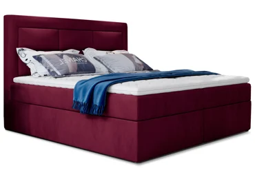 Boxspring KORBELA 17 140x200, vínově červená látka