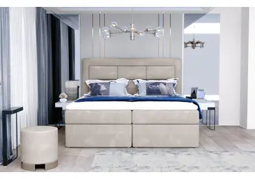 Boxspring KORBELA 19 180x200, středně šedá látka