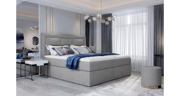 Boxspring KORBELA 21 160x200, světle šedá látka