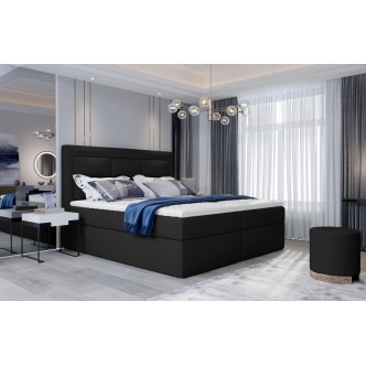 Boxspring KORBELA 22 180x200, černá ekokůže