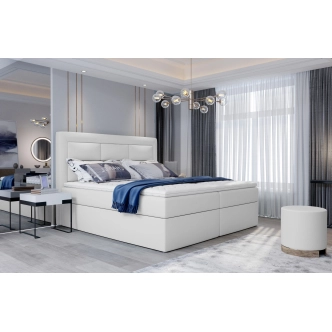 Boxspring KORBELA 23 180x200, bílá ekokůže