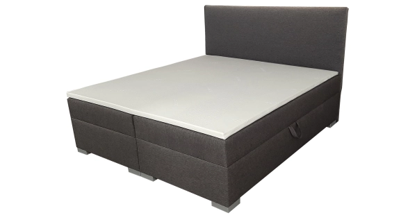 Boxspring MILOŇOVKA 160x200 cm s hladkým čelem, tmavě šedá