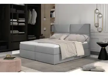 Boxspring PILANSI 05 180x200, světle šedá látka