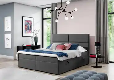 Boxspring PILANSI 13 160x200, tmavě šedá látka