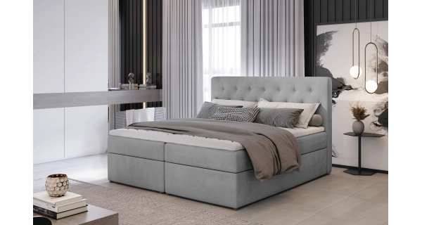Boxspring ROBUSTIS 180 x 200 cm, světle šedá