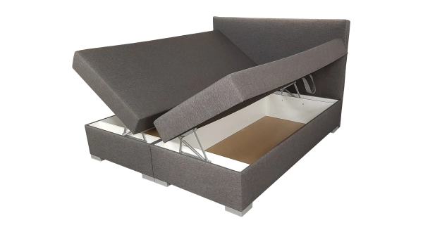 Boxspring SALAJKA 160x200 cm s hladkým čelem, tmavě šedá
