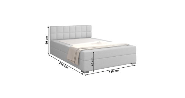 Boxspring SINGULARIS 120x200 cm, světle šedá