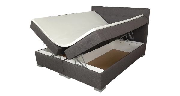 Boxspring TŘEŠTÍK 180x200 cm s prošívaným  čelem, tmavě šedá