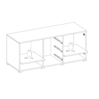 BRODIE komoda, černý supermat/černý lesk