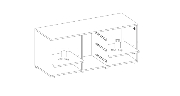 BRODIE komoda, černý supermat/černý lesk