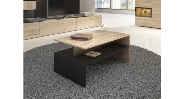 BRODIE konferenční stolek, dub san remo světlý/černá