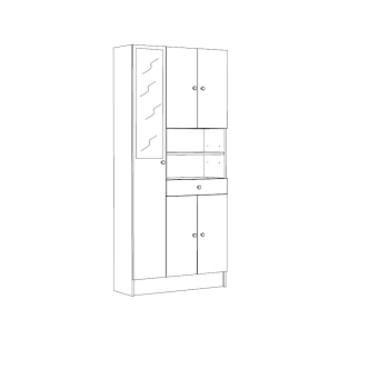 BUNBURY, skříňka koupelnová, bílá