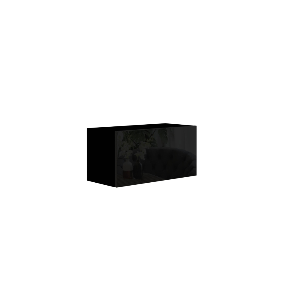 Levně Závěsná skříňka ANTOFALLA typ 5, černá/černý lesk