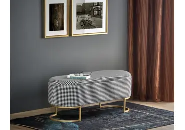 Čalouněná lavice CHOKUS, černá/bílá