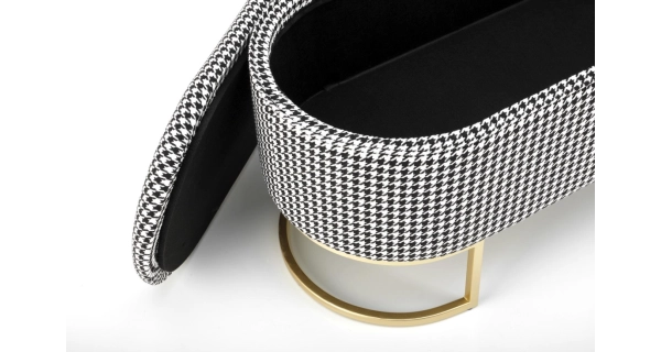 Čalouněná lavice CHOKUS, černá/bílá