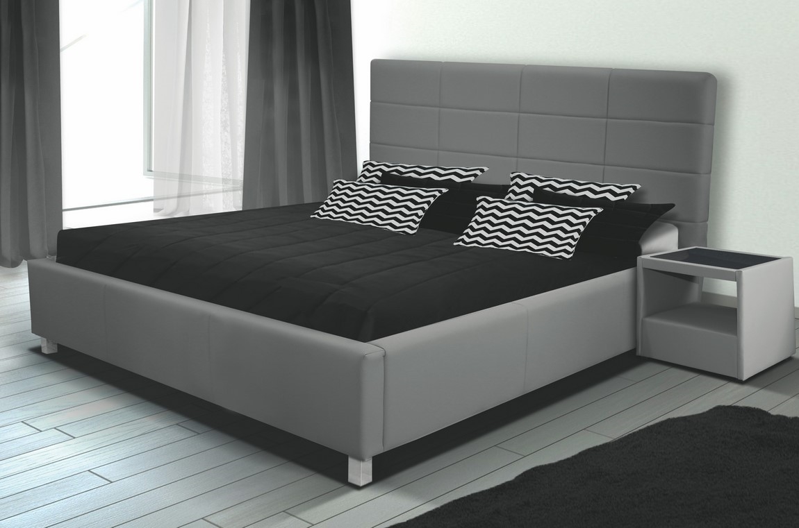 Levně Čalouněná postel GARGE 9 160 cm, světle šedá látka