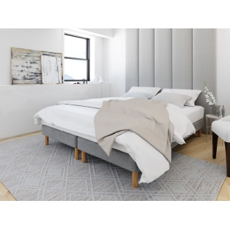 Čalouněná postel CAVELL 1, 90x200 cm, šedá látka DOPRODEJ