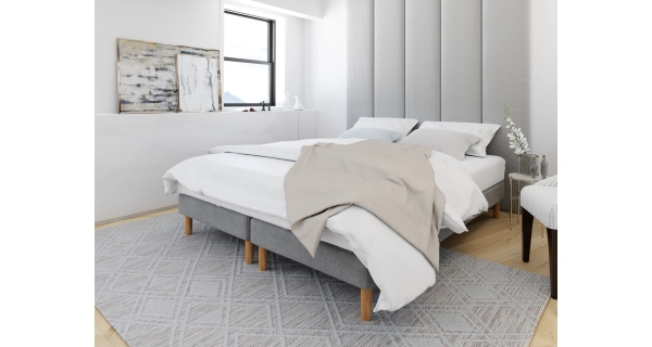 Čalouněná postel CAVELL 1, 90x200 cm, šedá látka DOPRODEJ