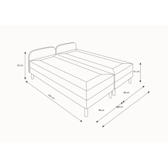 Čalouněná postel CAVELL 2, 90x200 cm, šedá látka