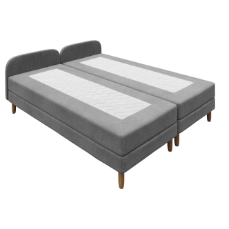 Čalouněná postel CAVELL 2, 90x200 cm, šedá látka